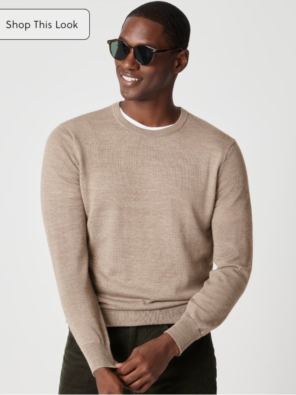 NWT J Crew Merino wool-blend crewneck sweater Size XS (Beige Heather)